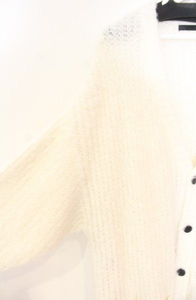 画像2: NO ID. / シャギーニットVネックカーディガン ONE ホワイト O-25-12-27-007-NO-to-YM-OS (2)