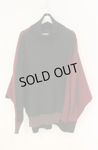 画像1: NO ID. BLACK / レイヤードドルマンスリーブニットプルオーバー ONE ブラックｘワインｘブラウン O-25-12-27-010-NO-to-YM-OS (1)