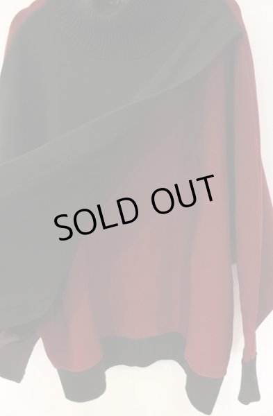 画像3: NO ID. BLACK / レイヤードドルマンスリーブニットプルオーバー ONE ブラックｘワインｘブラウン O-25-12-27-010-NO-to-YM-OS (3)