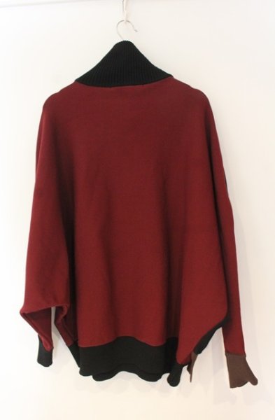 画像4: NO ID. BLACK / レイヤードドルマンスリーブニットプルオーバー ONE ブラックｘワインｘブラウン O-25-12-27-010-NO-to-YM-OS (4)