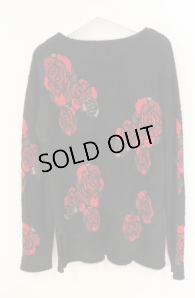 画像2: CIVARIZE / ローズジャガードモヘアニットソー 44 ブラックｘレッド O-25-12-27-012-CI-to-YM-OS (2)