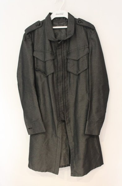 画像1: kiryuyrik / コーティングツイルミリタリーコート  グレー O-25-12-27-013-ki-ja-YM-OS (1)