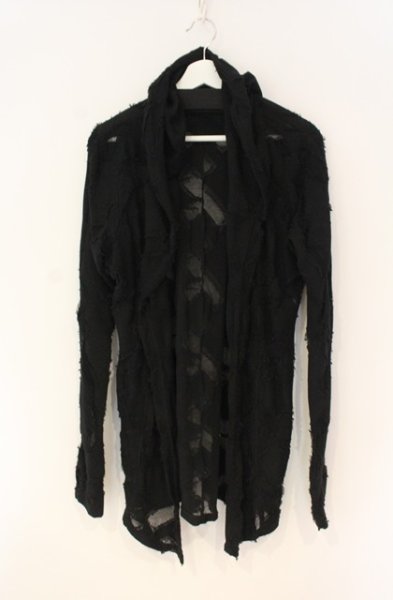 画像1: kiryuyrik / Cut JQD Jersey KIMONO Sleeve カーディガン S ブラック O-25-12-27-014-ki-to-YM-OS (1)