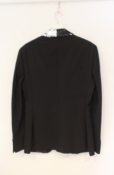 画像4: ZARA / スパンコールラペルテーラードジャケット 48 ブラック O-25-12-27-016-ZA-ja-YM-OS (4)