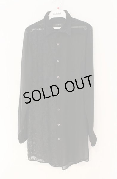 画像1: CIVARIZE / シフォンレース切り替えロングシャツ 44 ブラック O-25-12-27-018-CI-sh-YM-OS (1)