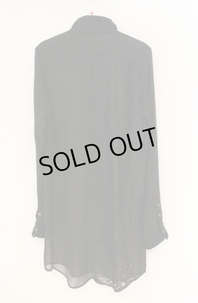 画像3: CIVARIZE / シフォンレース切り替えロングシャツ 44 ブラック O-25-12-27-018-CI-sh-YM-OS (3)