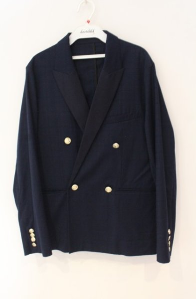 画像1: NO ID. / ダブルブレストボクシー2B ジャケット 1 ネイビー O-25-12-27-020-NO-ja-YM-OS (1)
