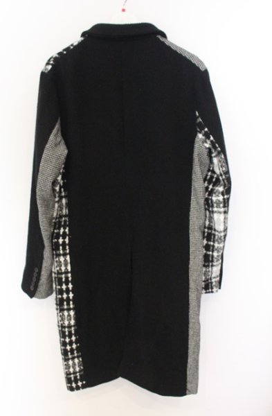 画像3: NO ID. BLACK / クレイジーカラーチェスターコート 3 ブラックｘホワイト O-26-01-03-026-NO-ou-YM-ZT0104U (3)