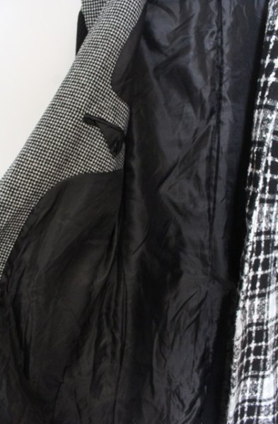 画像4: NO ID. BLACK / クレイジーカラーチェスターコート 3 ブラックｘホワイト O-26-01-03-026-NO-ou-YM-ZT0104U (4)