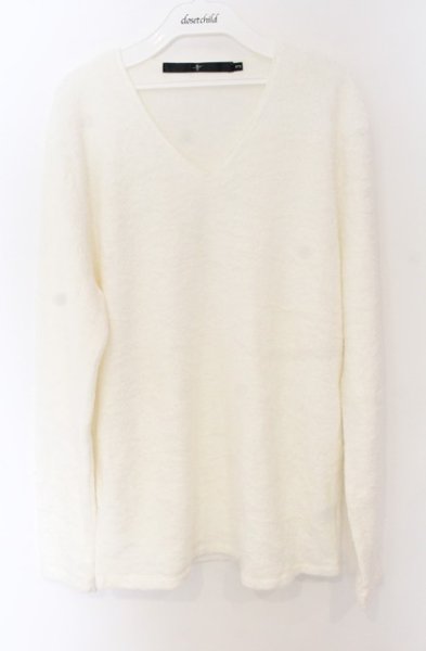 画像1: NO ID. / リキューレラムパイルVネックニットソー 3 ホワイト O-26-01-03-032-NO-to-YM-ZT0104U (1)