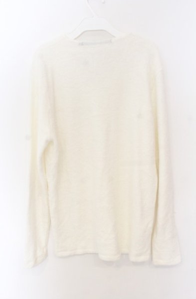 画像2: NO ID. / リキューレラムパイルVネックニットソー 3 ホワイト O-26-01-03-032-NO-to-YM-ZT0104U (2)