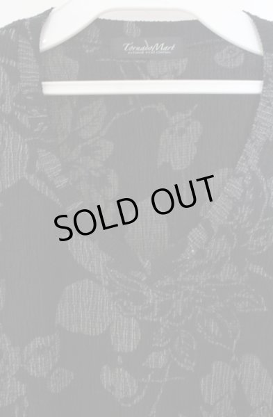 画像2: TORNADO MART / 楊柳花柄抜染プリント長袖カットソー M ブラック O-26-01-03-036-TO-to-YM-ZT238 (2)