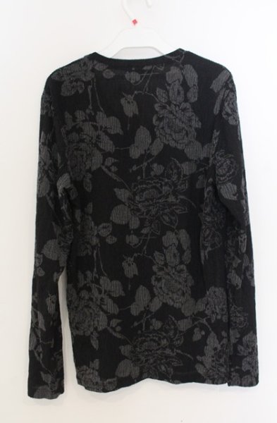 画像3: TORNADO MART / 楊柳花柄抜染プリント長袖カットソー M ブラック O-26-01-03-036-TO-to-YM-ZT0104U (3)