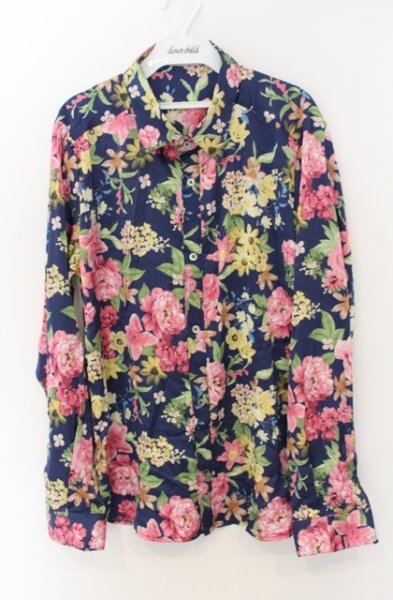 画像1: NO ID. / フラワーパターンシャツ 2 ネイビーｘマルチ O-26-01-03-040-NO-sh-YM-ZT0104U (1)