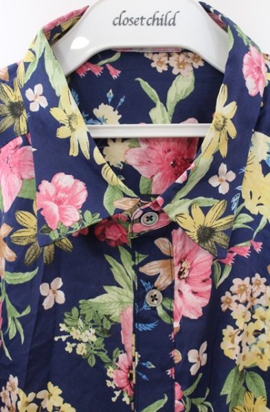 画像2: NO ID. / フラワーパターンシャツ 2 ネイビーｘマルチ O-26-01-03-040-NO-sh-YM-ZT0104U (2)