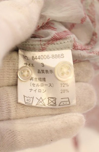 画像4: NO ID. / ローズプリントショートカラーシャツ 3 グレーｘピンク O-26-01-03-041-NO-sh-YM-ZT0104U (4)