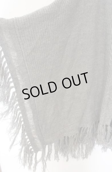 画像2: NO ID. BLACK / フリンジニットフーデッドZIPポンチョ ONE グレー O-26-01-03-001-NO-ou-YM-ZT047 (2)