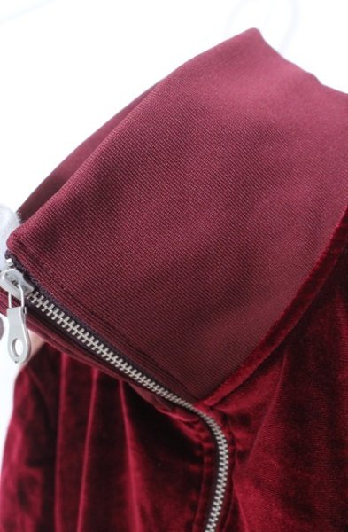 画像2: NO ID. / ベロアトラックジャージジャケット 2 ボルドー O-26-01-03-007-NO-ja-YM-ZT0104S (2)