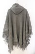 画像3: NO ID. BLACK / フリンジニットフーデッドZIPポンチョ ONE グレー O-26-01-03-001-NO-ou-YM-ZT0104S (3)