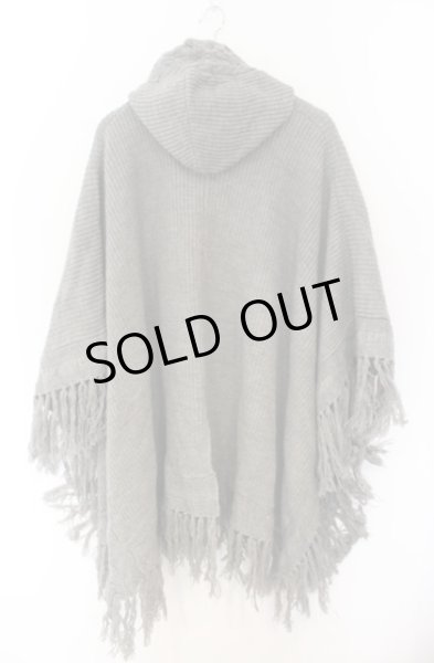 画像3: NO ID. BLACK / フリンジニットフーデッドZIPポンチョ ONE グレー O-26-01-03-001-NO-ou-YM-ZT047 (3)