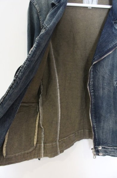 画像2: BUFFALO BOBS / MICK-DENIM ストレッチライダースジャケット 3 インディゴ O-26-01-03-008-BU-ja-YM-ZT0104S (2)
