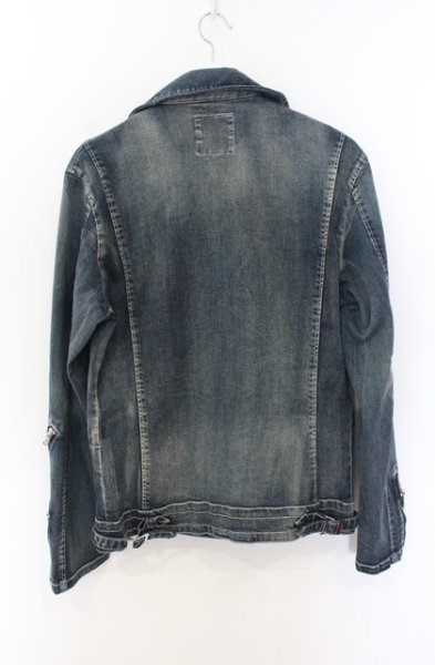 画像4: BUFFALO BOBS / MICK-DENIM ストレッチライダースジャケット 3 インディゴ O-26-01-03-008-BU-ja-YM-ZT0104S (4)