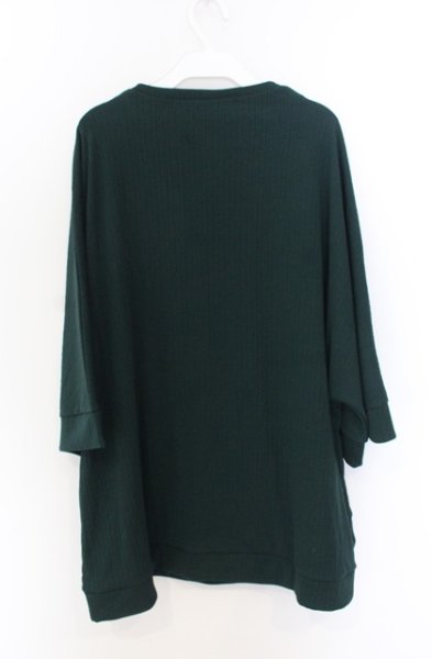 画像3: NO ID. / テレコレイヤードドルマンスリーブTシャツ ONE グリーン O-26-01-03-010-NO-ts-YM-ZT0104S (3)