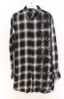 画像1: TORNADO MART / ローズプリントチェックロングシャツ M ブラック O-26-01-03-014-TO-sh-YM-ZT0104S (1)
