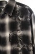 画像2: TORNADO MART / ローズプリントチェックロングシャツ M ブラック O-26-01-03-014-TO-sh-YM-ZT0104S (2)