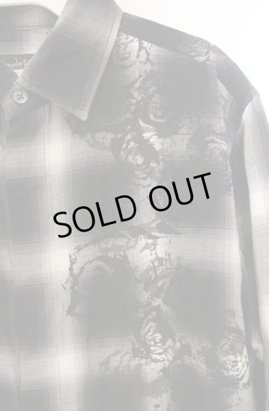 画像2: TORNADO MART / ローズプリントチェックロングシャツ M ブラック O-26-01-03-014-TO-sh-YM-ZT058 (2)