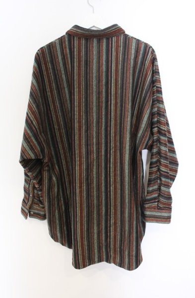 画像3: NO ID. / マルチストライプドルマンスリーブBIGシャツ ONE ブラウン O-26-01-03-016-NO-sh-YM-ZT0104S (3)