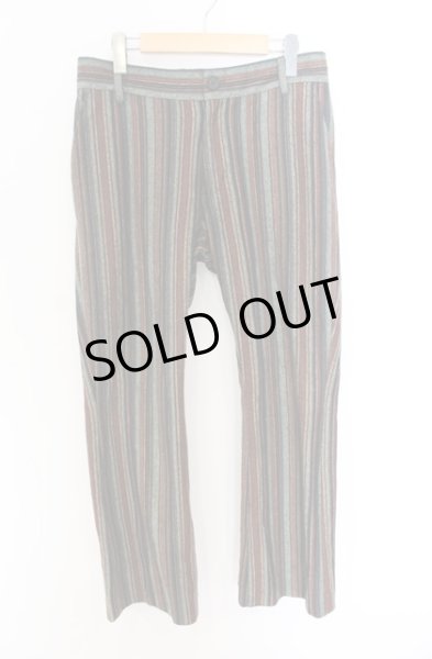 画像1: NO ID. / マルチストライプフレアパンツ 3 ブラウン O-26-01-03-017-NO-pa-YM-ZT235 (1)