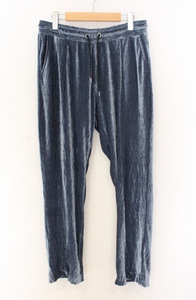 画像1: NO ID. / ベロアワッシャーフロントスリットトラウザーズパンツ 2 ブルー O-26-01-03-018-NO-pa-YM-ZT0104U (1)