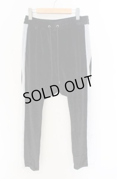 画像1: NO ID. / ベロアジャージートラックサルエルスキニーロングパンツ 3 ブラックｘブルーホワイト O-26-01-03-022-NO-pa-YM-ZT235 (1)