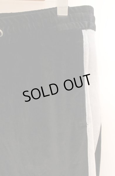 画像2: NO ID. / ベロアジャージートラックサルエルスキニーロングパンツ 3 ブラックｘブルーホワイト O-26-01-03-022-NO-pa-YM-ZT235 (2)