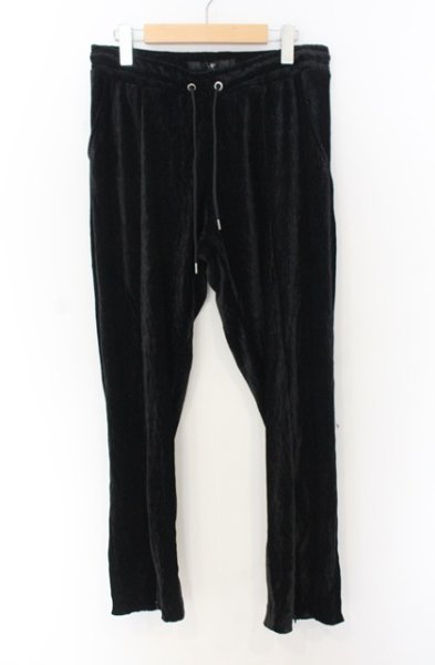 画像1: NO ID. / ベロアワッシャーフロントスリットトラウザーズパンツ 2 ブラック O-26-01-03-023-NO-pa-YM-ZT0104U (1)