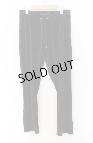 画像1: NO ID. / ベロアワッシャーフロントスリットトラウザーズパンツ 2 ブラック O-26-01-03-023-NO-pa-YM-ZT235 (1)