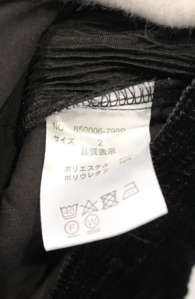 画像4: NO ID. / ベロアワッシャーフロントスリットトラウザーズパンツ 2 ブラック O-26-01-03-023-NO-pa-YM-ZT0104U (4)