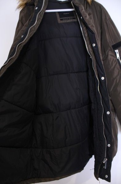 画像5: ZARA / ドロップショルダーナイロンコート EU L カーキ O-26-01-31-002-ZA-ou-YM-OS (5)