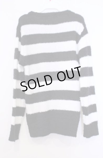 画像4: CavariA / アクリルボーダーニットソー 44 ホワイトｘブラック O-26-01-31-021-Ca-to-YM-OS (4)