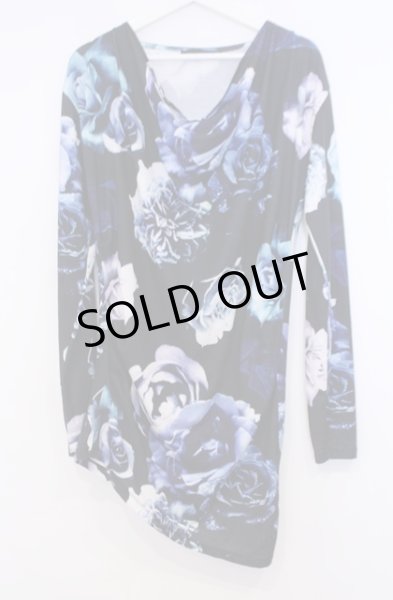 画像1: CIVARIZE / Zest フラワー総柄ドレープカットソー 44 ブラックｘブルー O-26-01-31-024-CI-to-YM-OS (1)