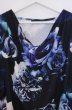 画像2: CIVARIZE / Zest フラワー総柄ドレープカットソー 44 ブラックｘブルー O-26-01-31-024-CI-to-YM-OS (2)