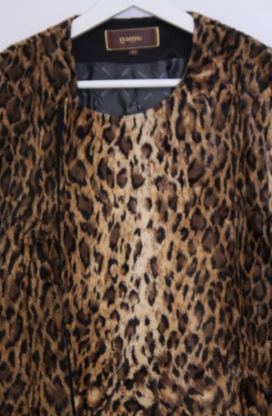 画像2: BENNU / ノーカラーライダースコート 46 レオパード O-26-01-31-030-BE-ou-YM-OS (2)