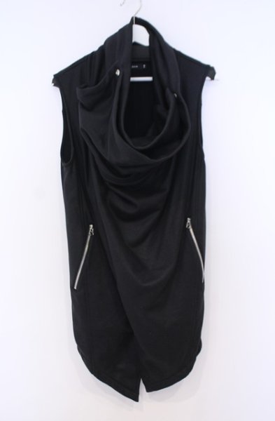 画像1: CIVARIZE / Prisoner ノースリーブコーティングパーカー 44 ブラック O-26-01-31-032-CI-to-YM-OS (1)