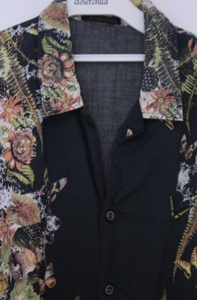 画像2: KMRii / BOTANICAL MAGNOLIA　シャツ 1 グリーン系 O-26-01-31-036-KM-sh-YM-OS (2)