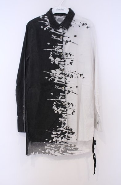 画像1: KMRii / Infusion Magnolia　シャツ 1 ユーズドブラックｘホワイト O-26-01-31-039-KM-sh-YM-OS (1)