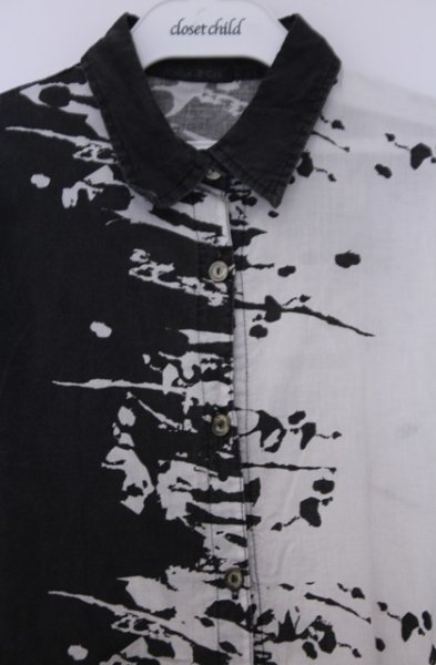 画像2: KMRii / Infusion Magnolia　シャツ 1 ユーズドブラックｘホワイト O-26-01-31-039-KM-sh-YM-OS (2)