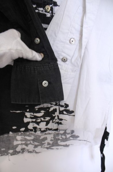 画像3: KMRii / Infusion Magnolia　シャツ 1 ユーズドブラックｘホワイト O-26-01-31-039-KM-sh-YM-OS (3)