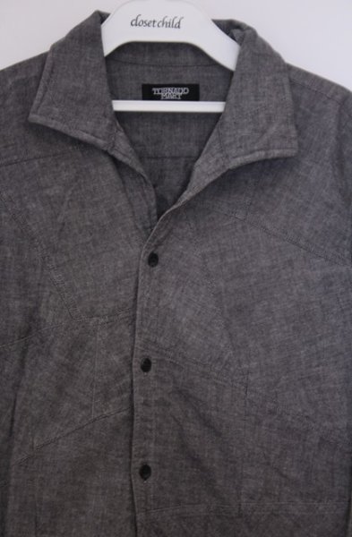 画像2: TORNADO MART / パッチワークシャツ M グレー O-26-01-31-040-TO-sh-YM-OS (2)