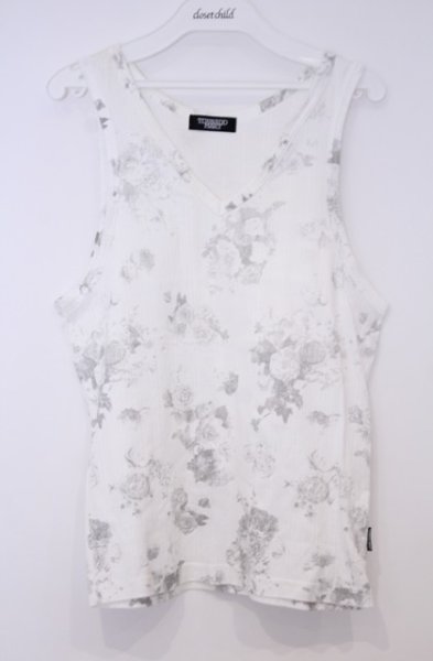 画像1: TORNADO MART / フラワープリントテレコタンクトップ  ホワイト O-26-01-31-046-TO-to-YM-OS (1)